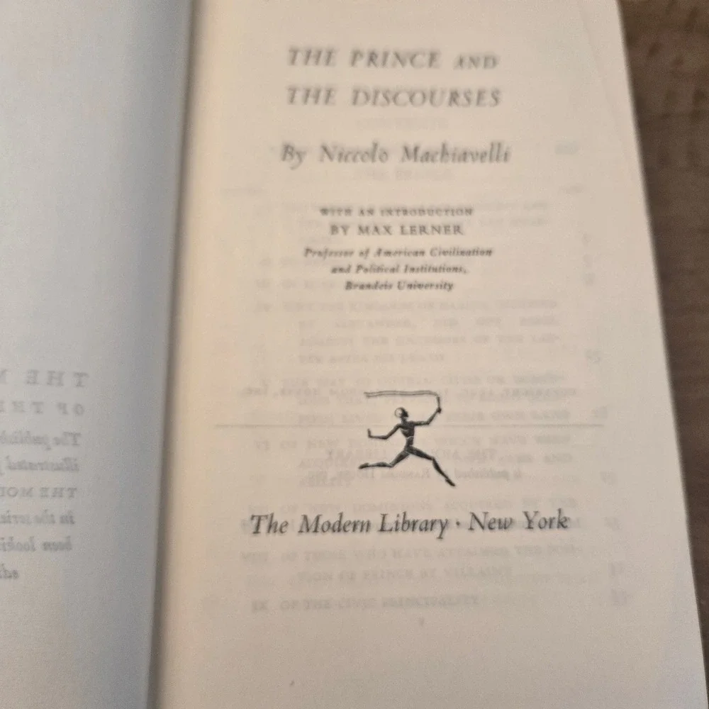 Modern Library The Prince and The Discourses Machiavelli Hardcover Book